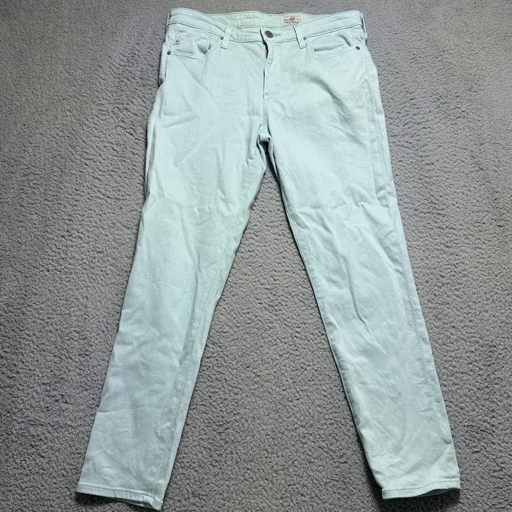 AG Adriano Goldschmied Womens The Prima Crop Skinny‎ Jeans Mint Green 30 R